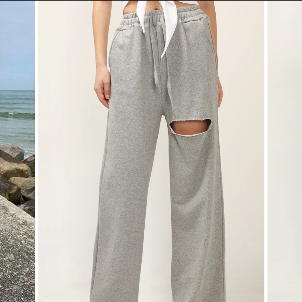 Storets Nadia Slash Gray Sweatpants